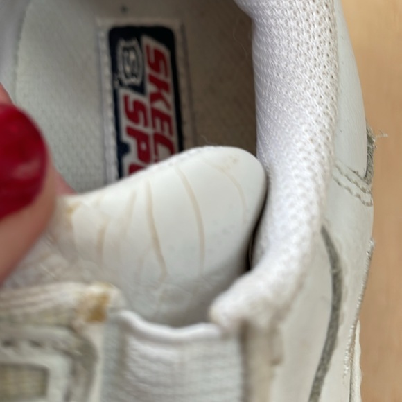 SKECHERS E-2 Sport Womens White Sneakers Stretch Slip On Fitness Shoes - 8 - Picture 11 of 12